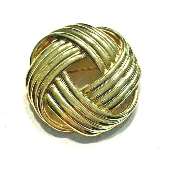 Vintage Gold Tone Brooch Pin Signed ERWIN PEARL - Picture 3 of 4